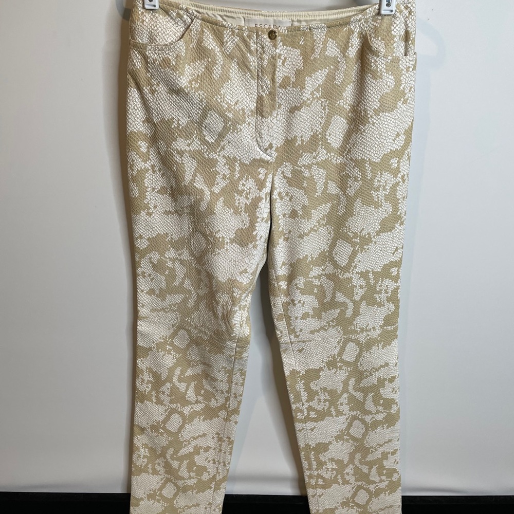 Escada lamb leather pants animal print it38 Runway - Picture 1 of 16